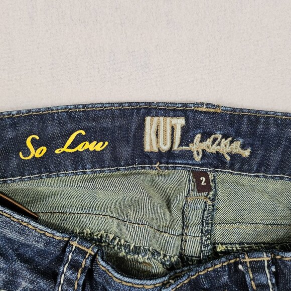 KUT from the Kloth Jeans Womens 2 Denim So Low Rise Flared - Picture 6 of 13